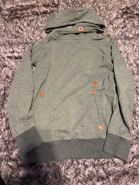 Volcom Olive Green Crewneck Hooded Sweater